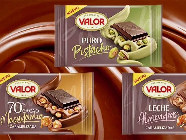 Chocolates Valor lanza tres tabletas premium rellenas con frutos secos 