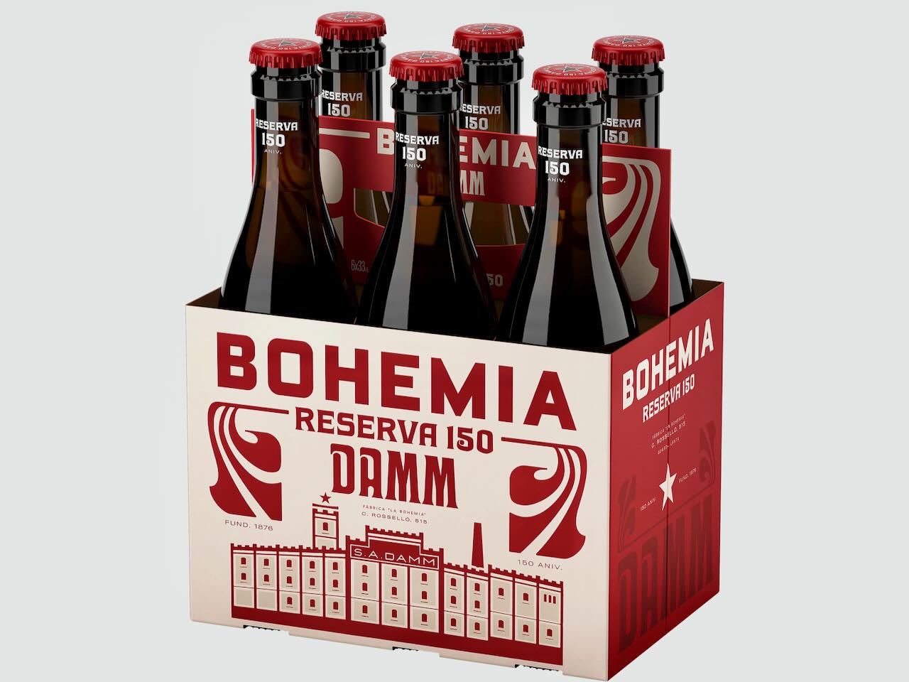 Damm-lanza Bohemia-Reserva 150-aniversario